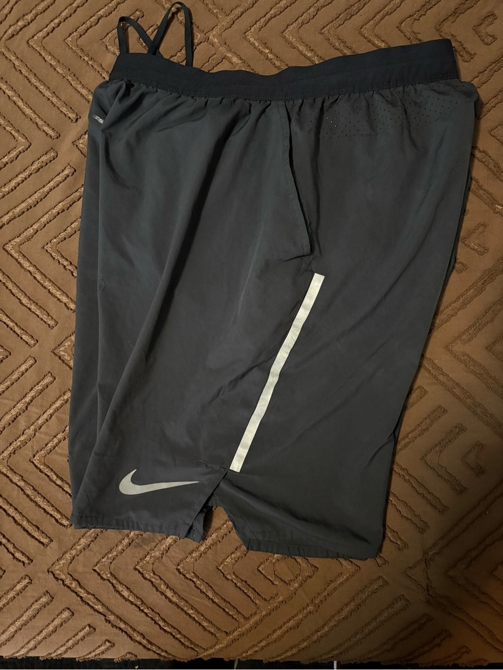 Nike Black Men's Athletic Running Shorts with Reflective Stripe